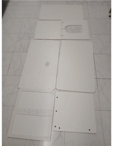 Feandrea Mueble Arenero, Moderno Arenero Oculto, con Entrada Frontal, Puertas Dobles, Asas, Casa para Gatos, Mesa Auxiliar, 85 x