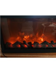 Ideen mit Herz Chimenea LED, eléctrica, sin calefacción, efecto de fuego realista, 41 x 10 x 25 cm, con función temporizador (6  2