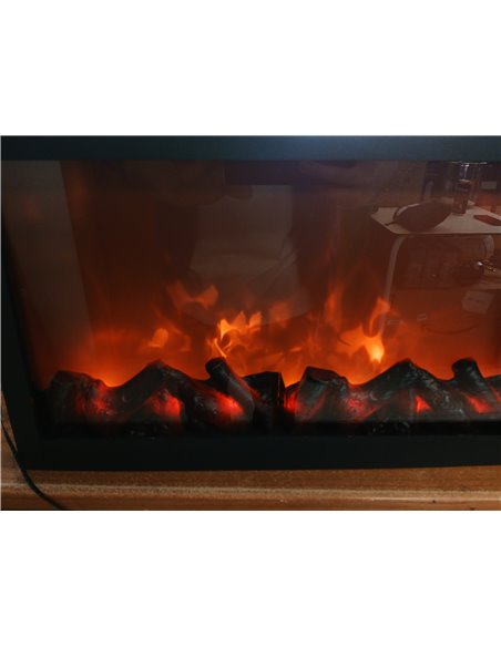 Ideen mit Herz Chimenea LED, eléctrica, sin calefacción, efecto de fuego realista, 41 x 10 x 25 cm, con función temporizador (6 