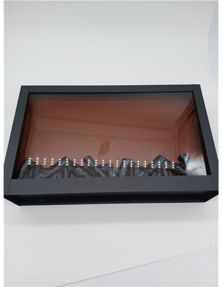 Ideen mit Herz Chimenea LED, eléctrica, sin calefacción, efecto de fuego realista, 41 x 10 x 25 cm, con función temporizador (6 