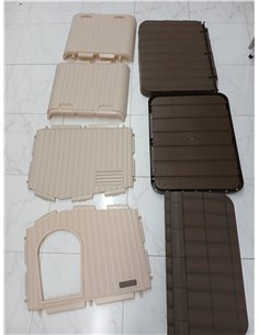 VOUNOT® Casa para Gatos de Plástico 75x63x51 cm, Caseta Mascotas Casita Cabaña de Perros Techo Desmontable Rejilla de Ventilació 2