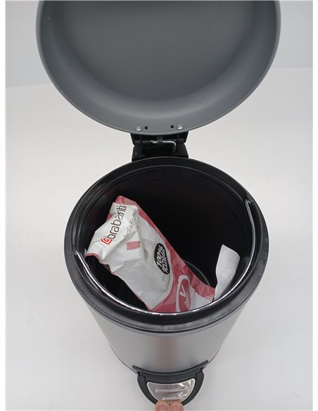 Wenko Leman Cosmetic Pedal Bin Taupe 3 L Capacity: 3 L, Steel, 17 x 25 x 22.5 cm, Grey