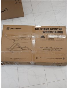 ERGOMAKER Standing Desk Converter, 36" Wide, Adjustable Height, Quick Desk Riser for Dual Monitor, Rustic Brown 2