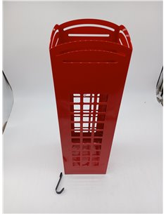 Paragüero de Cabina roja con Gancho para Paraguas pequeños 15,5x15,5x49 cm 2