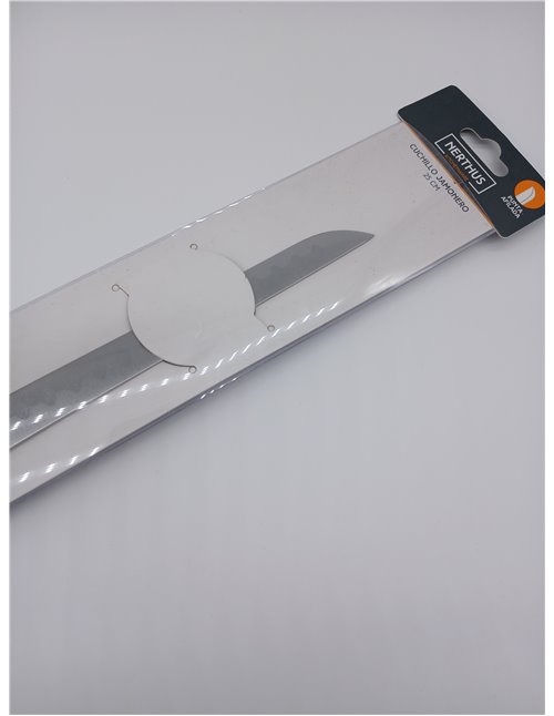 NERTHUS FIH 379 - Cuchillo Jamonero Punta Afilada, Acero Inoxidable, Negro