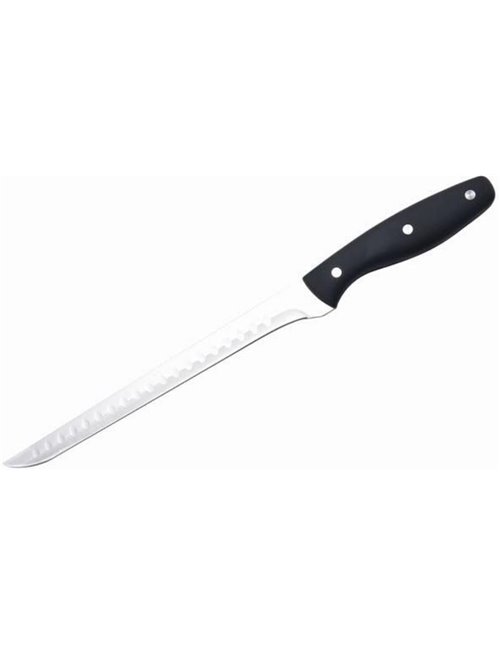 NERTHUS FIH 379 - Cuchillo Jamonero Punta Afilada, Acero Inoxidable, Negro