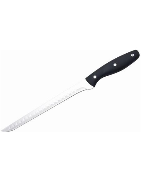 NERTHUS FIH 379 - Cuchillo Jamonero Punta Afilada, Acero Inoxidable, Negro