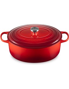Le Creuset Cocotte oval de hierro fundido, 35 cm, 8, 9 L, Todas Las Fuentes de Calor incluso inducción, Cereza, 21178350602430