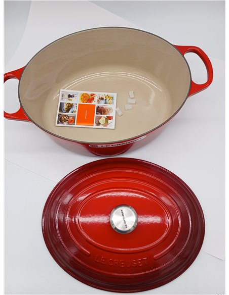 Le Creuset Cocotte oval de hierro fundido, 35 cm, 8, 9 L, Todas Las Fuentes de Calor incluso inducción, Cereza, 21178350602430