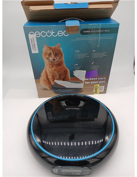 Cecotec Comedero Dispensador Automático de Comida para Mascotas Pumba 1600 Purrfect Meal. Capacidad de 1,6L, 4 Secciones Indepen