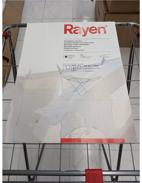 Rayen | Tendedero con alas | Superficie de tendido de 19 m | Sistema de bloqueo de alas | Tendedero plegable y antideslizante|Pa