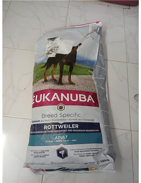 EUKANUBA Breed Specific Alimento seco para perros rottweiler adultos, alimento para perros óptimamente adaptado a la raza 12 kg