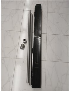 MEISENGERG Barra Cortina Extensible 270-320 cm, Gris - Barra Ducha Ajustable, Sin Taladro, Tensión Telescópica para Dormitorio,  2