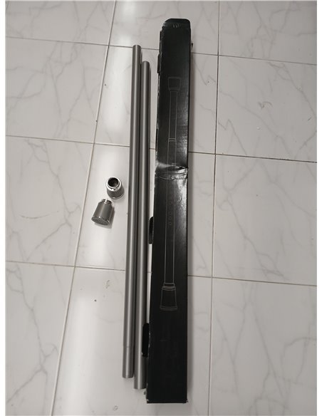 MEISENGERG Barra Cortina Extensible 270-320 cm, Gris - Barra Ducha Ajustable, Sin Taladro, Tensión Telescópica para Dormitorio, 