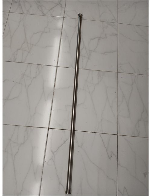 Amazon Basics Barra de cortina de ducha con tensión ajustable, de 107 a 185 cm, color níquel