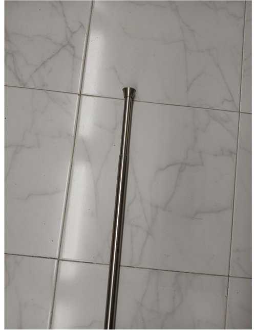 Amazon Basics Barra de cortina de ducha con tensión ajustable, de 107 a 185 cm, color níquel