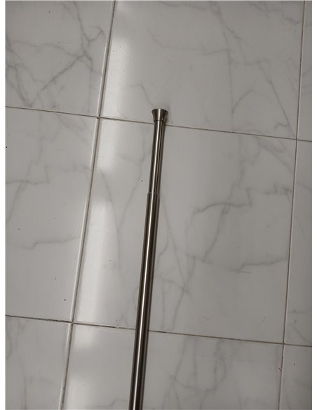 Amazon Basics Barra de cortina de ducha con tensión ajustable, de 107 a 185 cm, color níquel