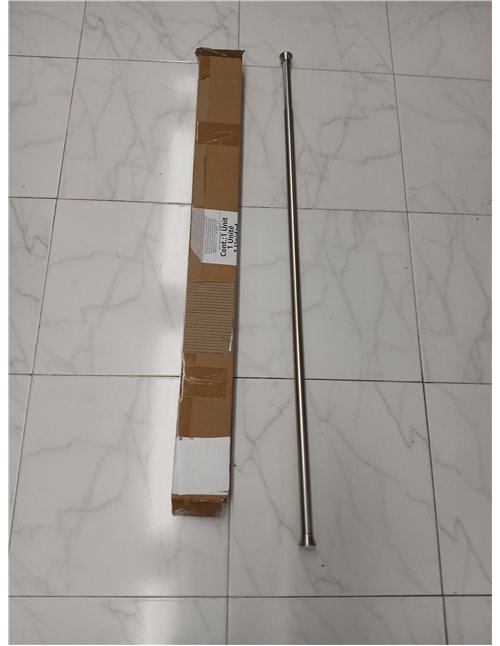 Amazon Basics Barra de cortina de ducha con tensión ajustable, de 107 a 185 cm, color níquel