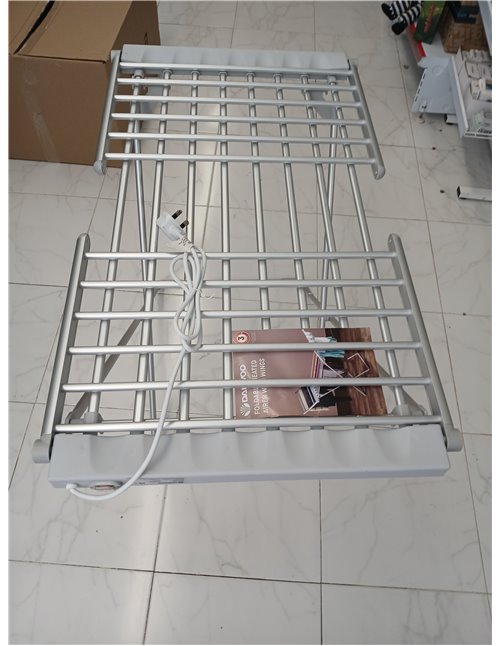 Daewoo Tendedero portátil plegable con calefacción, 230 W, carga máxima de 10 kg, cable de 1,4 m, bajos costos de funcionamiento