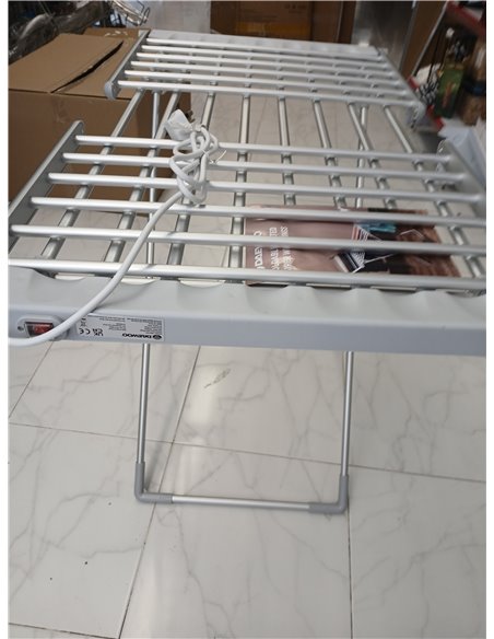 Daewoo Tendedero portátil plegable con calefacción, 230 W, carga máxima de 10 kg, cable de 1,4 m, bajos costos de funcionamiento