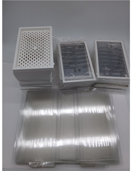 Amazon Basics - Caja organizadora de zapatos apilable y plegable, mediana, paquete de 12, Transparente