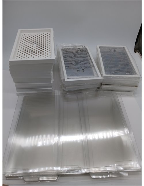 Amazon Basics - Caja organizadora de zapatos apilable y plegable, mediana, paquete de 12, Transparente