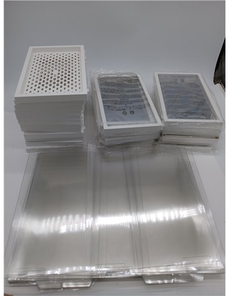 Amazon Basics - Caja organizadora de zapatos apilable y plegable, mediana, paquete de 12, Transparente