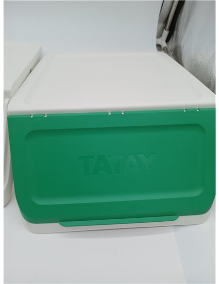 Tatay Cubos de Basura Reciclaje Easy Waste 20L | Set de 4 | Diseño Modular y Apilable | Tapa con Sistema Click | Asa de Transpor