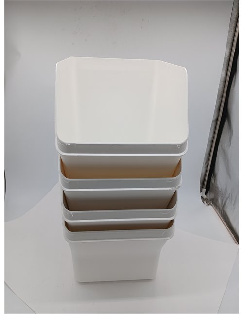 Tatay Cubos de Basura Reciclaje Easy Waste 20L | Set de 4 | Diseño Modular y Apilable | Tapa con Sistema Click | Asa de Transpor
