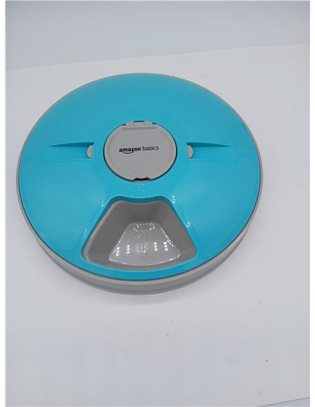 Amazon Basics Automatic Electronic Pet Feeder with Timer, 6 Servings, Turquoise, 30 x 50 x 5 cm (Pack of 1)