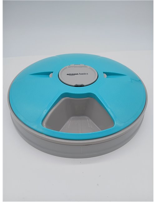Amazon Basics Automatic Electronic Pet Feeder with Timer, 6 Servings, Turquoise, 30 x 50 x 5 cm (Pack of 1)