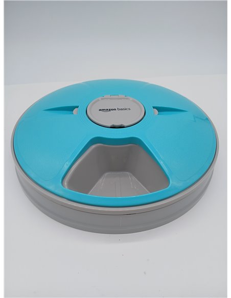 Amazon Basics Automatic Electronic Pet Feeder with Timer, 6 Servings, Turquoise, 30 x 50 x 5 cm (Pack of 1)