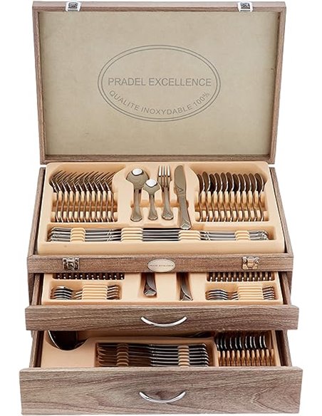 Pradel Excellence D635C-113 - Cubertería combinada, Acero inoxidable, Color Plata