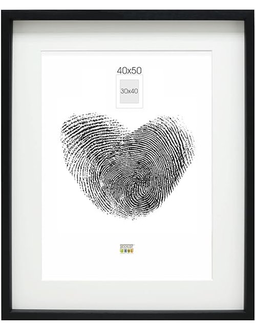 Deknudt Frames Marco de Fotos con Profundidad Madera, Madera, Negro, 40 x 50 cm