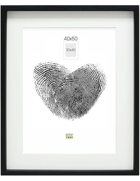 Deknudt Frames Marco de Fotos con Profundidad Madera, Madera, Negro, 40 x 50 cm