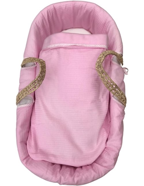 Moses Basket Me - Juego de 2 apósitos Vichy y gofrados para cuffines o cestas de mimbre con forro polar (cuffín no incluido)
