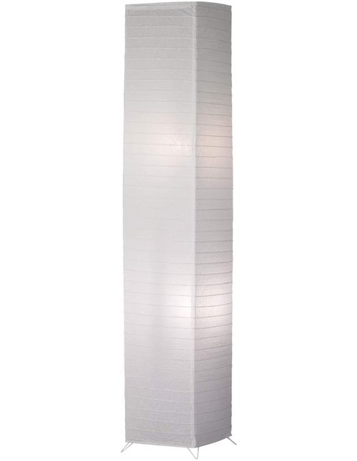 Trio Lighting R40122001 Lampara Pie de Papel con Interruptor de Pie, Atenuación, Color Blanco