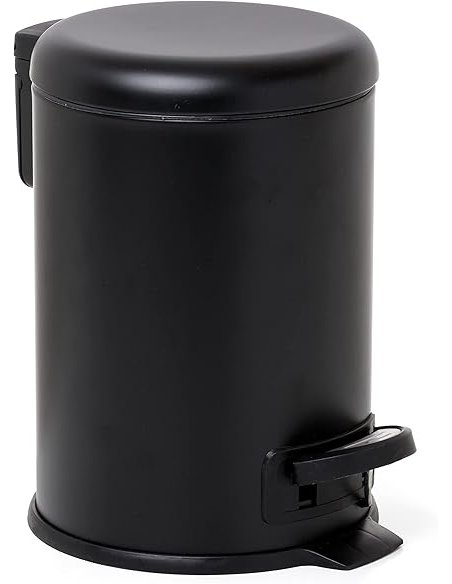 TATAY Papelera Baño Pedal 3L | Apertura Higiénica y Sin Contacto | Cierre Amortiguado y Silencioso | Interior Extraíble para Fác