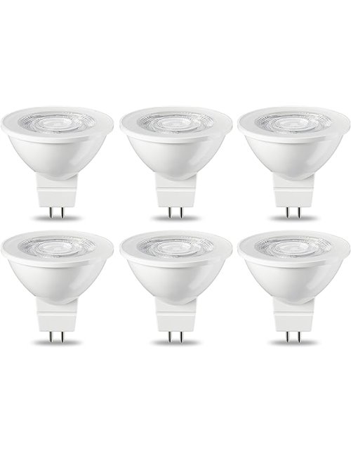 Amazon Basics Bombilla de luz puntual GU5.3 tipo LED MR16 de 4.5 W (equivalente a 35 W), blanco cálido, no regulable, paquete de