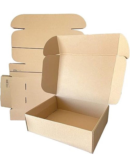 Youmar Solutions – Pack of 25 Cardboard Shipping Boxes (Size XL) Kraft Automatic for Ecommerce and Postcard, Large 41 x 30 x 12 