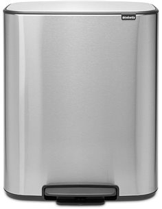 Brabantia Bo Recycling Kitchen Pedal Bin 2 x 30 Litres Matt Steel Anti-Fingerprint
