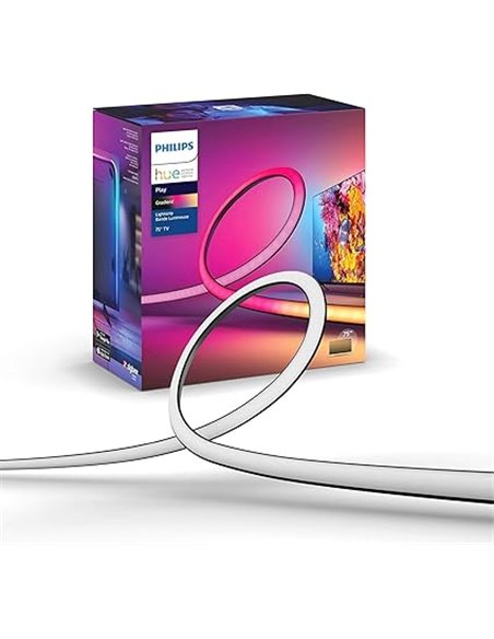 Philips Hue Play Gradient - Tira led inteligente, Luz blanca y luces de colores, tira de luces inteligentes de 65 Pulgadas, sinc