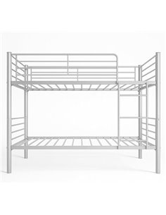 Youth Bunk Beds 90x190 | Metal Structure | Cheap Youth Bunk Beds with Ladder | Double Bunk Bed | Alberto Model