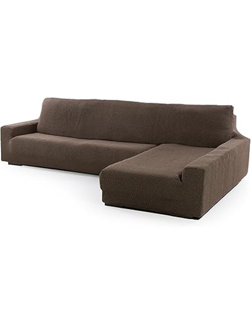Funda Super Elástica Chaise Longue Brazo Largo Derecho (Visto de Frente) | Modelo NOVELE | Ante | Protector de Calidad de Tejido