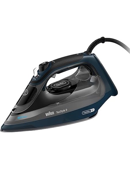 Braun TexStyle 9 SI9682 DB Steam Iron with FreeGlide 3D Technology, Vertical Steam, Anti-Drip Function, Self-Cleaning Function, 