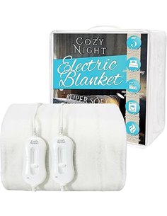 Cozy Night Superking Electric Blanket, Size 182 x 200 cm, Soft Fitted Mattress Cover, Quick Adjust Corner Straps, 3 Heat Levels,