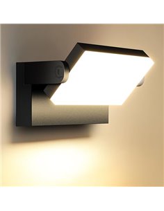 ledmo 60W LED Apliques Pared Exterior Interior 360° Rotación Negra Lámpara de Pared para Entrada Terraza Pasillo Focos LED Exter