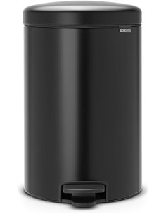 Brabantia NewIcon - Cubo de basura de pedal de 20 litros, color negro mate