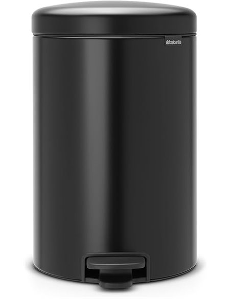 Brabantia NewIcon - Cubo de basura de pedal de 20 litros, color negro mate