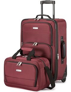 Amazon Basics Juego de Equipaje Blando de 2 Piezas, Maleta de Mano Expandible (58 cm) y Bolsa de Mano (25 cm), Ligero, 100% Poli